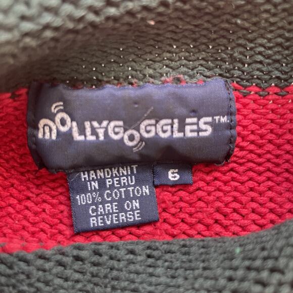 Y2K Molly Goggles Kids Dinosaur Sweater T Rex Graphic Hand Knit Cotton Peru 6 - Picture 3 of 6